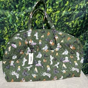 Vera Bradley Green Quilted Travel Bag with Dog Pattern